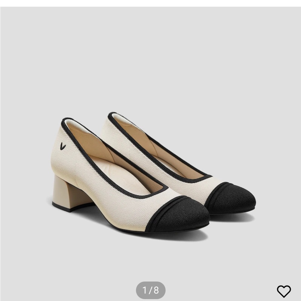 New in Box Vivaia Julie 2.0 Two-Tone Round Toe Block Heel Pump Womens Shoe EU 40